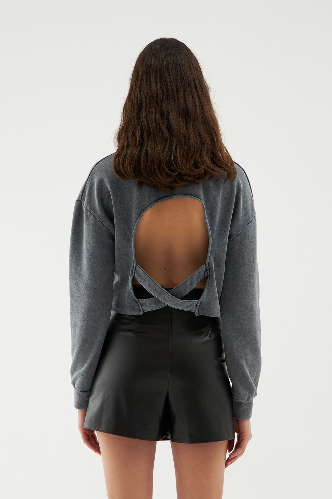 Mini Leather Short Skirt Black