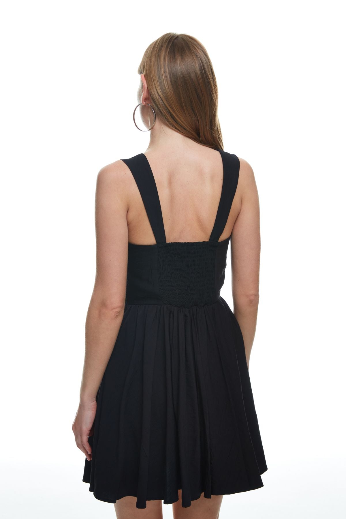Bust Detailed Underwire Mini Dress Black