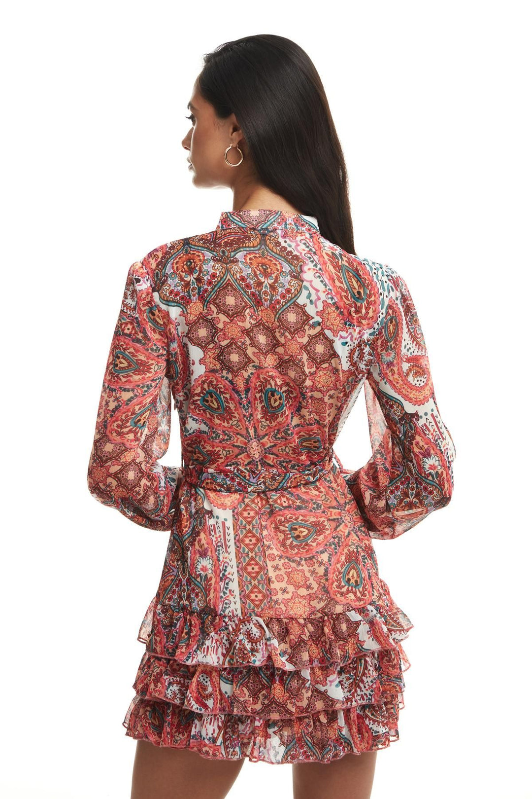 Pleat Detailed Mini Dress Fuchsia