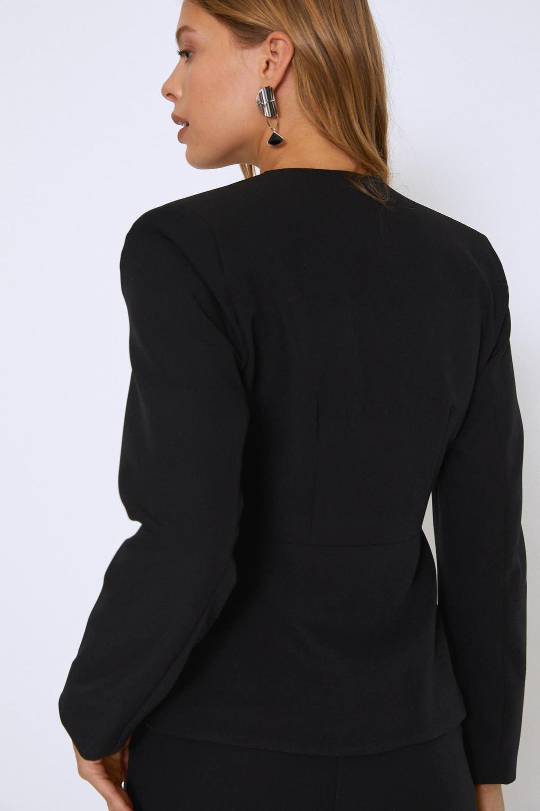 Peplum Blazer Jacket Black