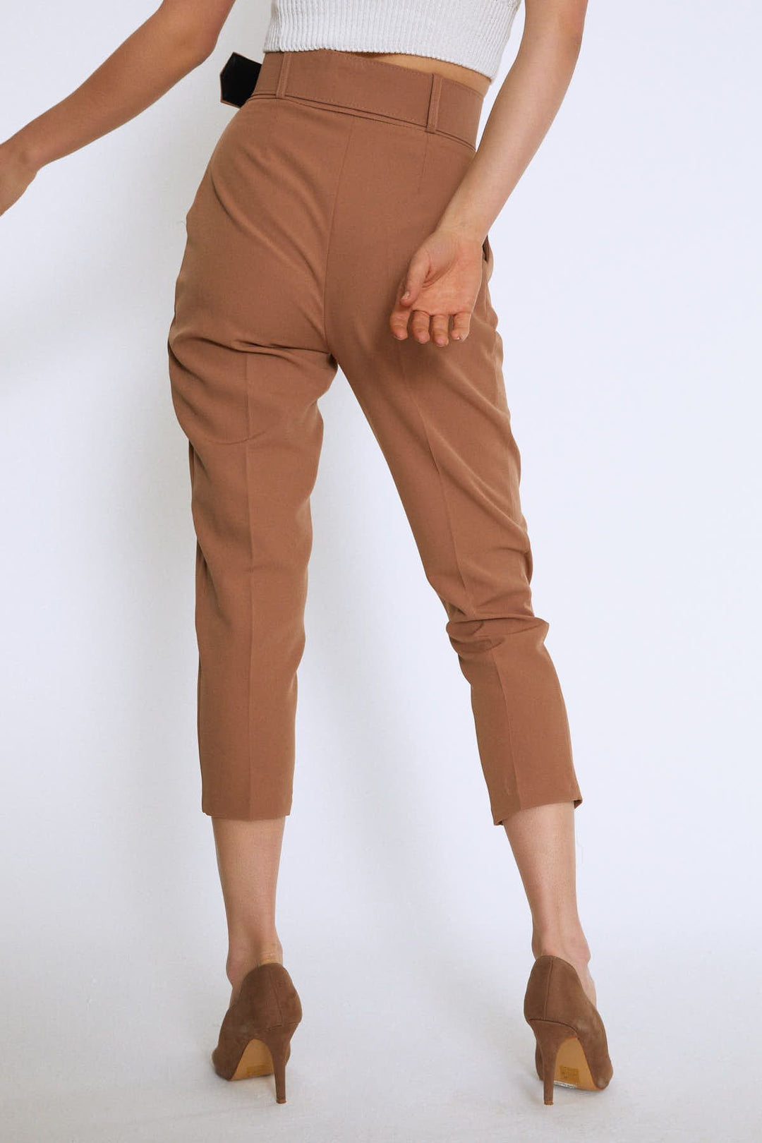 Waist Belt Fabric Trousers Camel
