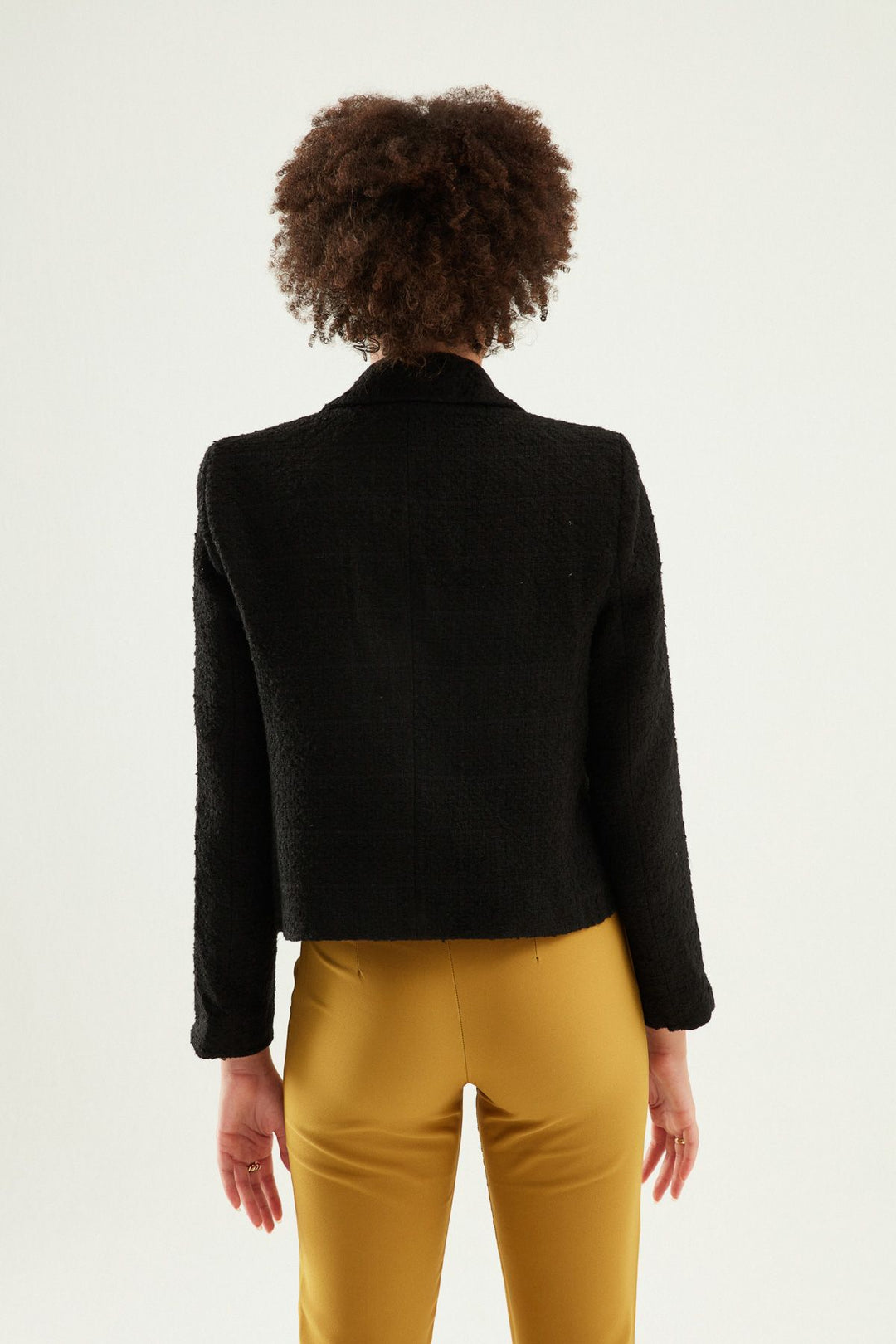 Coat of Arms Tweed Blazer Black