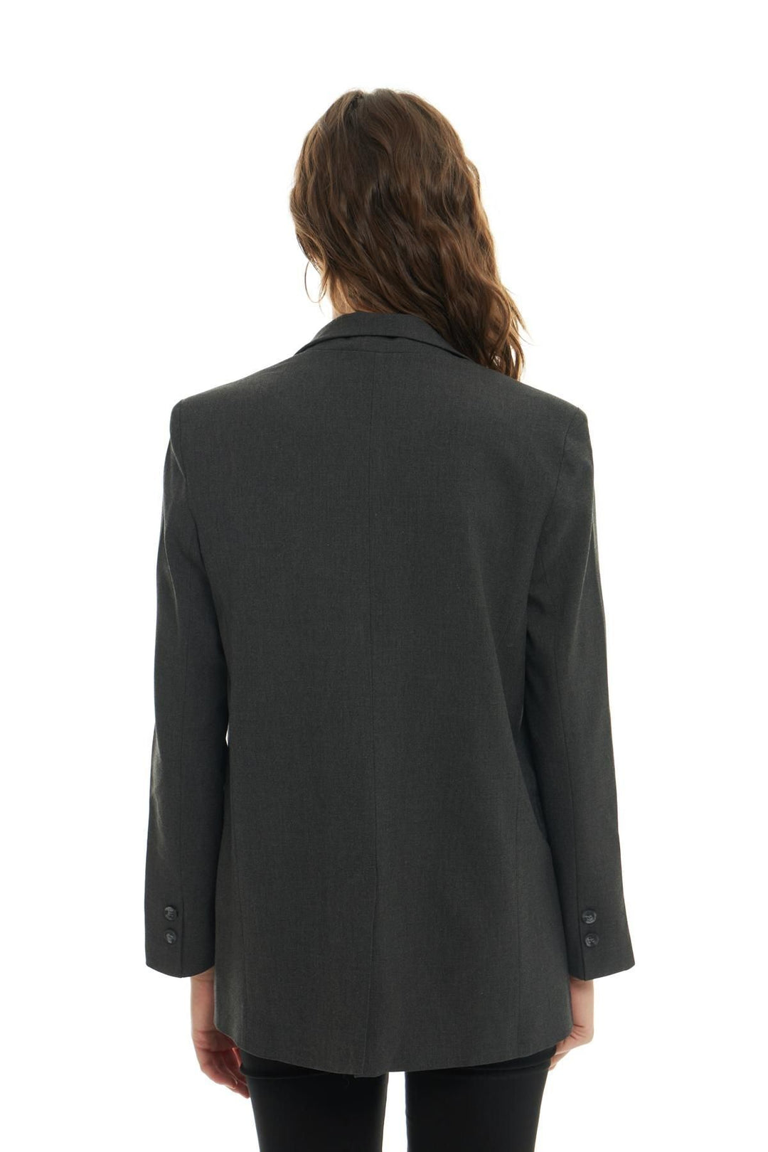 Desenli Astarlı Blazer Ceket Antrasit