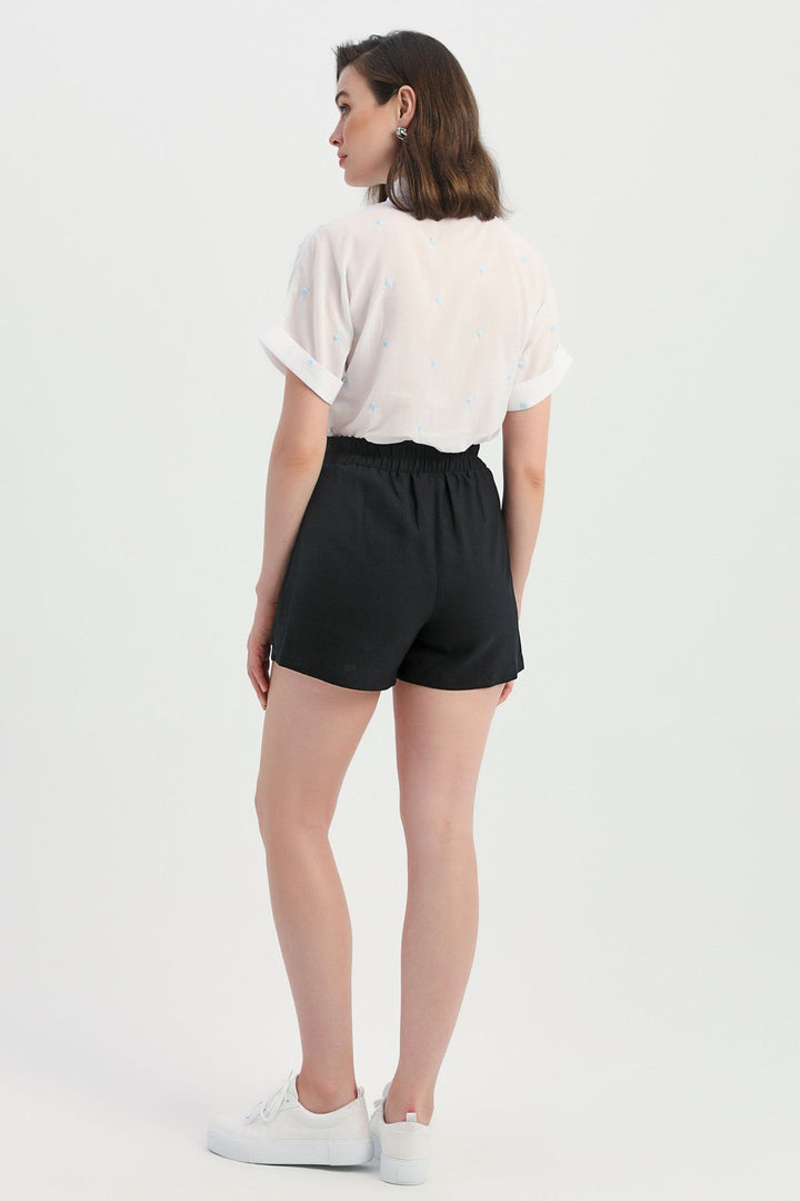 Kemerli Şort Siyah