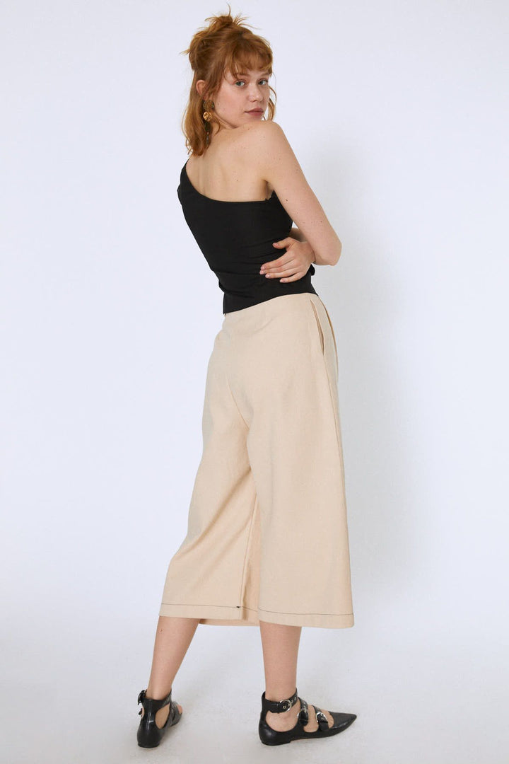 Tek Omuz Crop Bluz Siyah