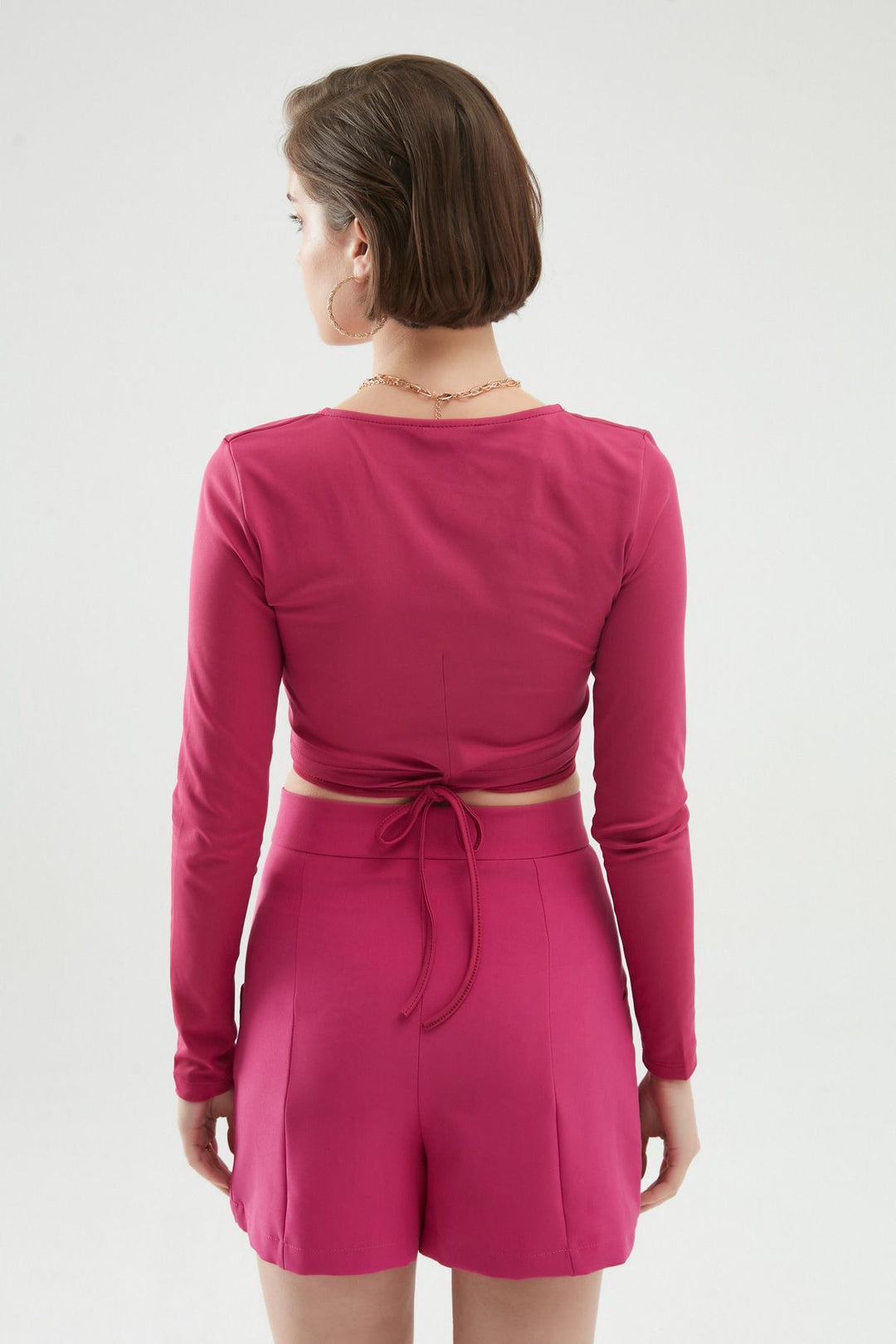 Decollete V-Neck Blouse Orchid