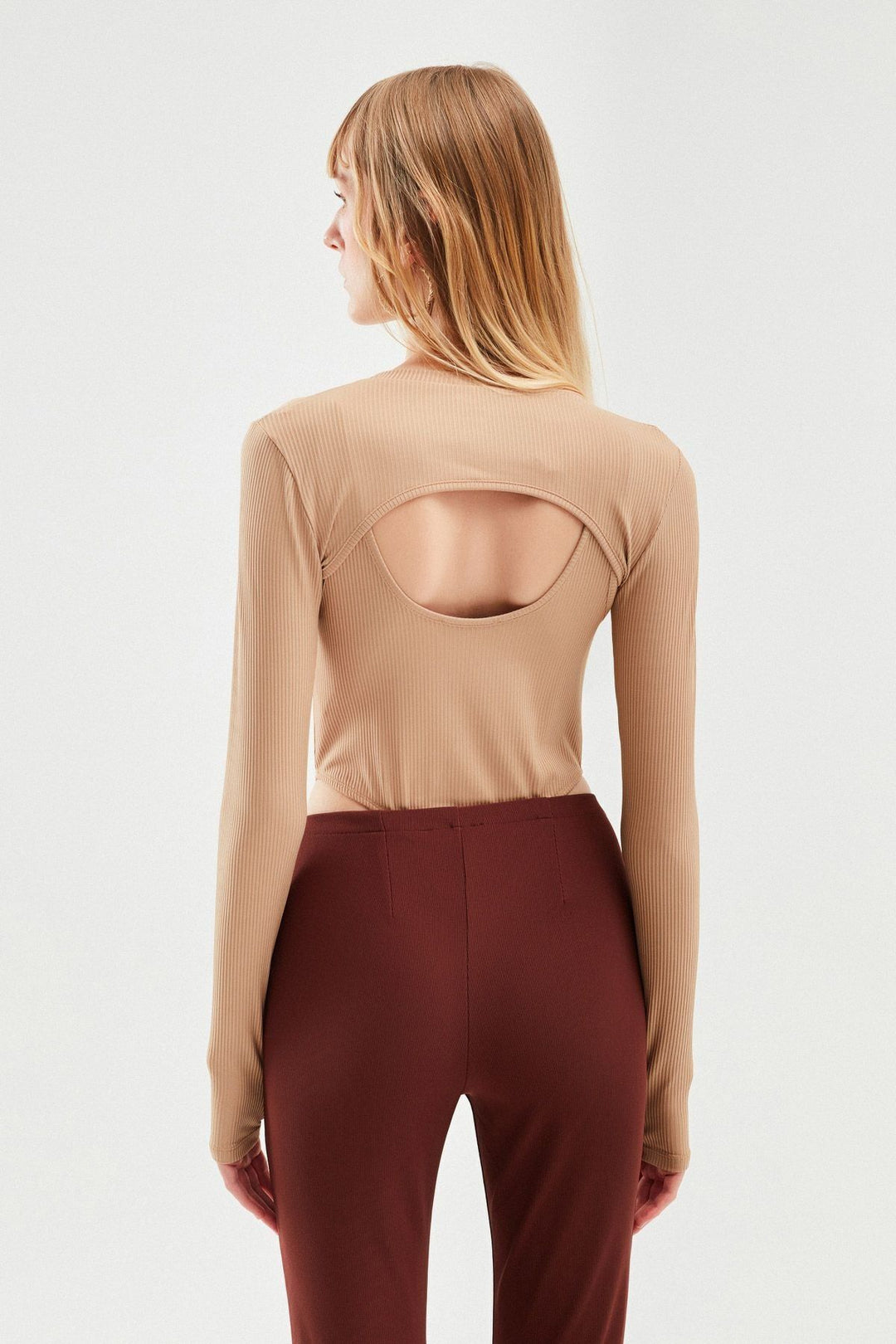 Camisole Decollete Bodysuit Beige