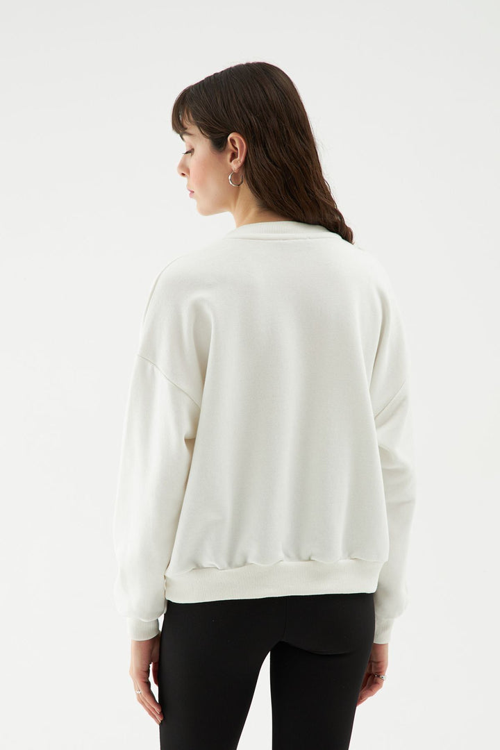 Printed Oversize Sweatshirt White