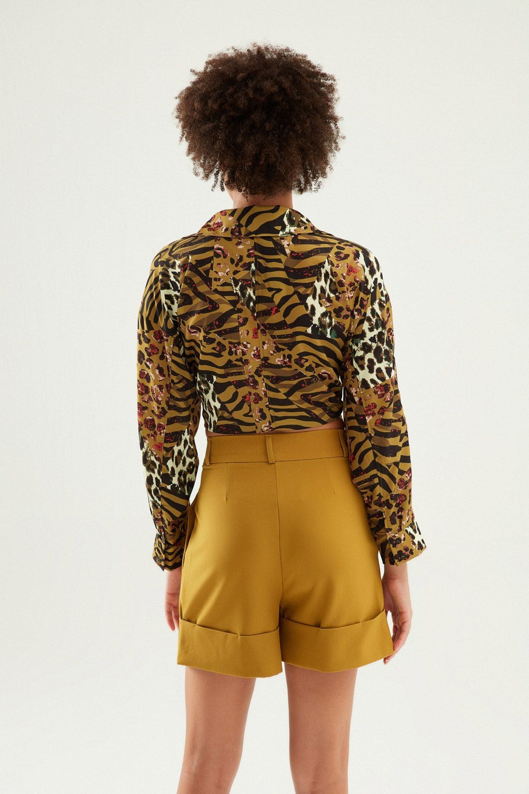 Duble Paça Şort Olive