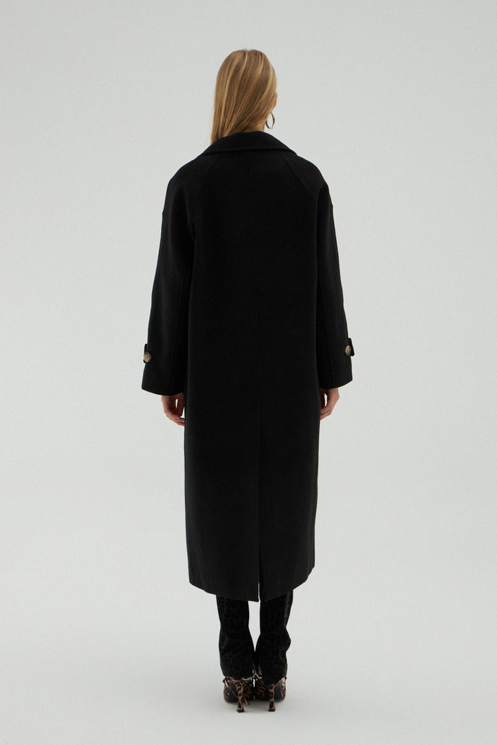 Pocket Long Oversize Coat Black