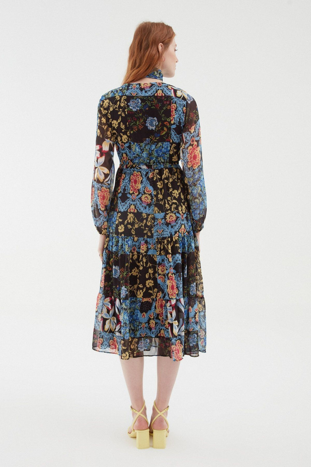 Drop Decollete Bandana Dress Blue