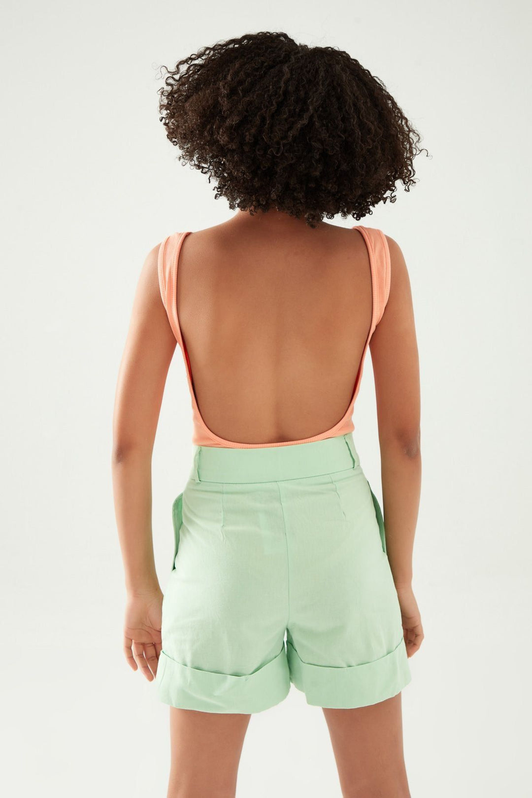 Low Back Strap Bodysuit Salmon