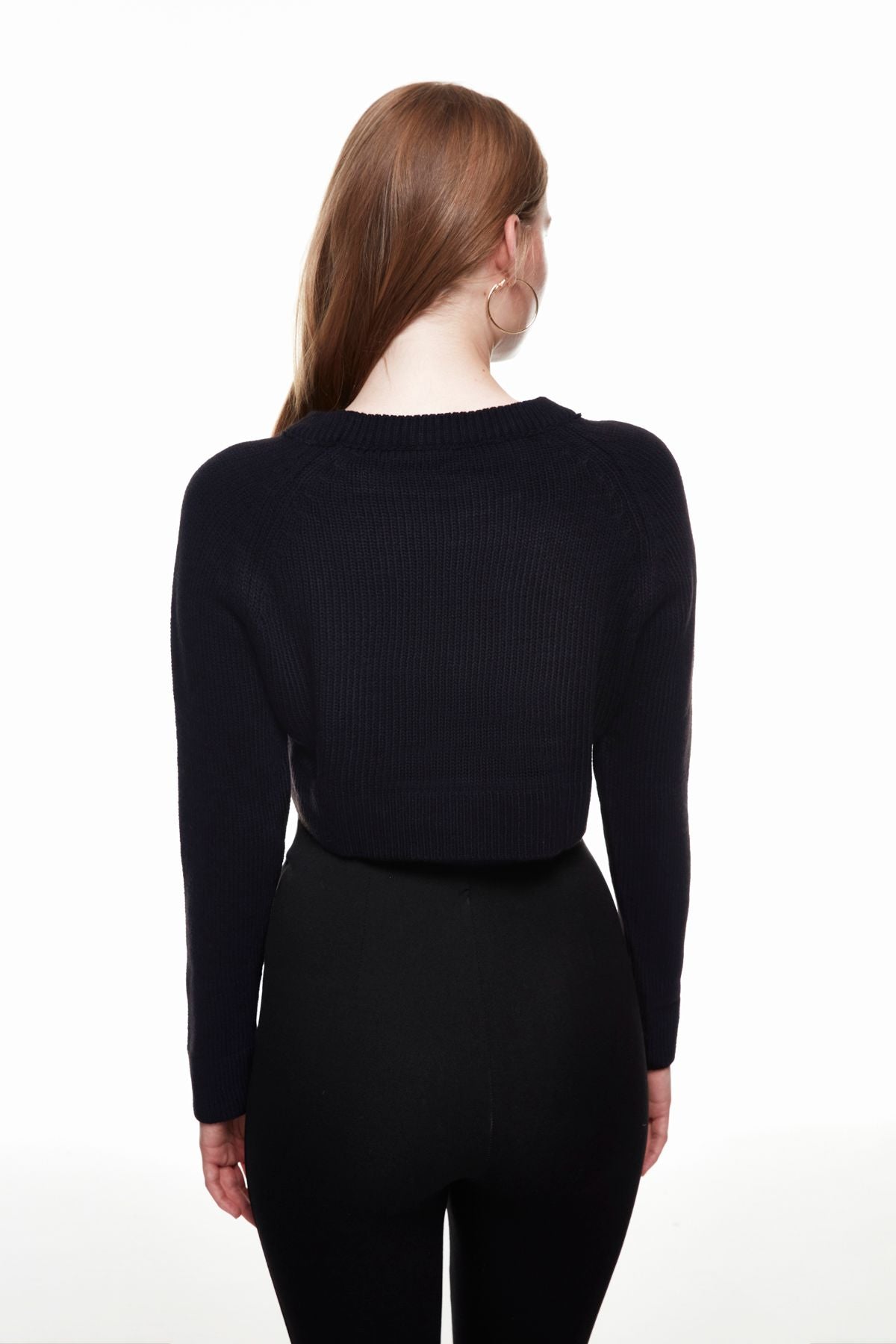 Crop Knitwear Sweater Black