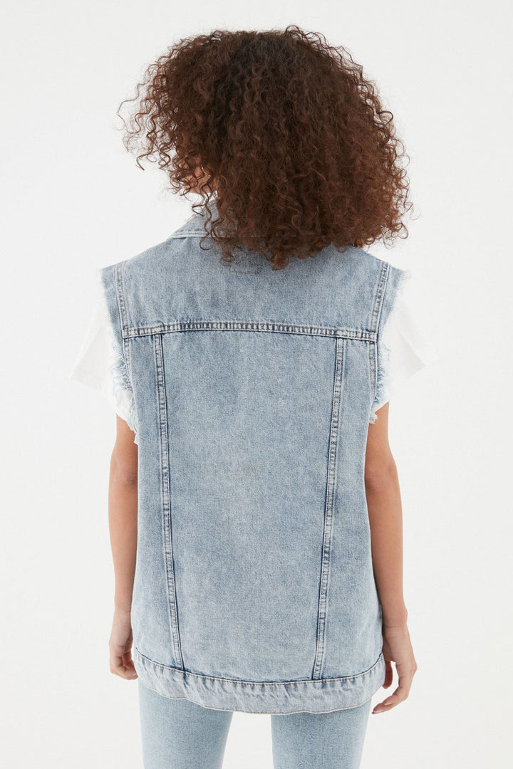 Kot Yelek Ceket Buz Mavi