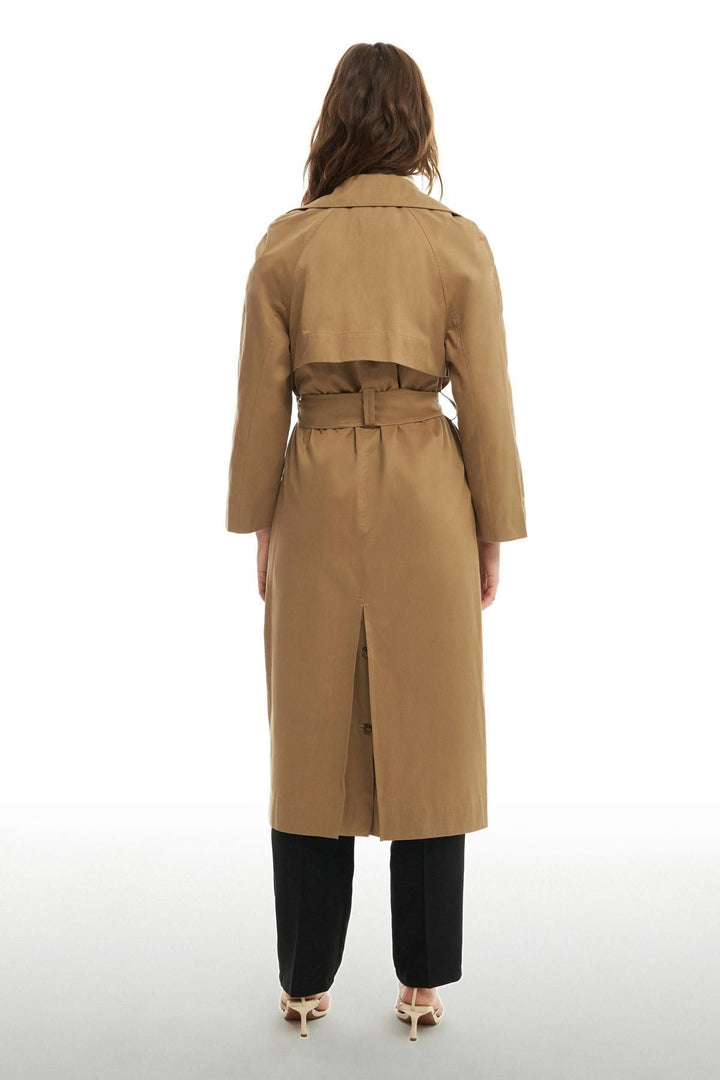 Oversize Long Trench Coat Beige
