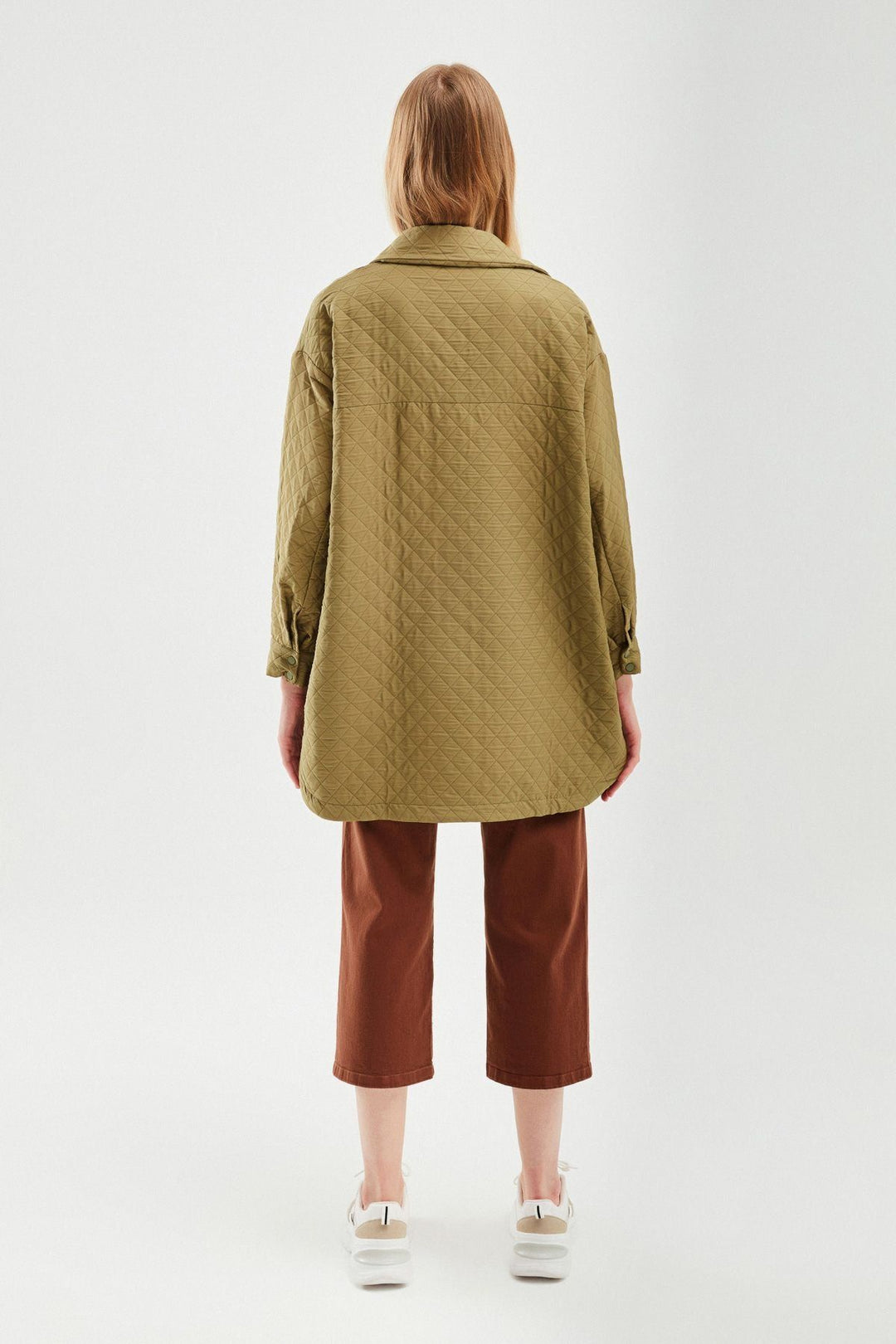 Oversize Quilted Jacket Khaki