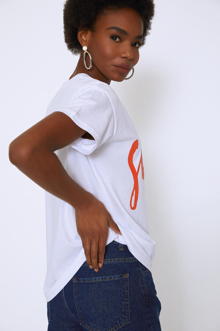 Baskılı Tişört Oranj