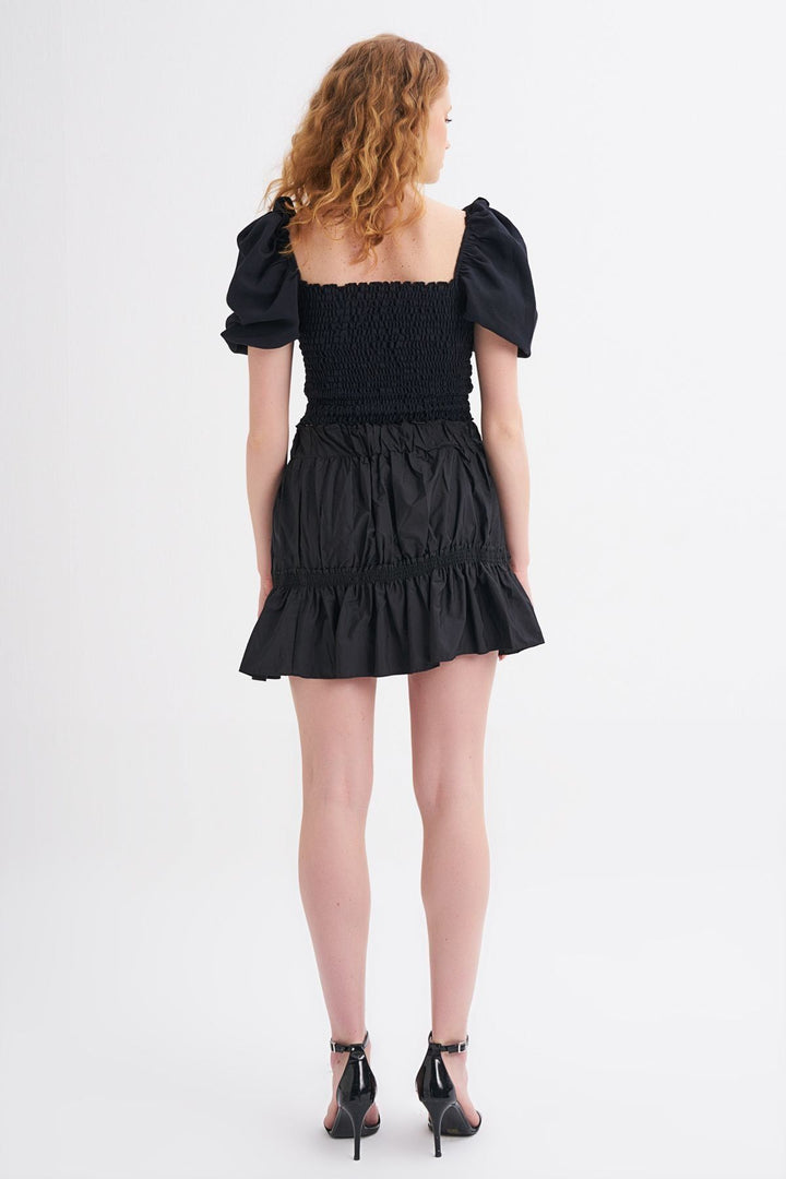 Elastic Waist Skirt Black
