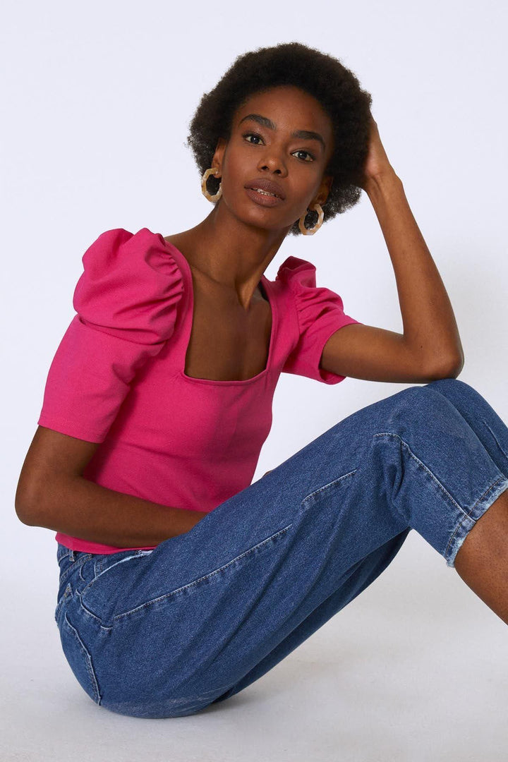 Yüksek Bel Slouchy Pantolon Mavi