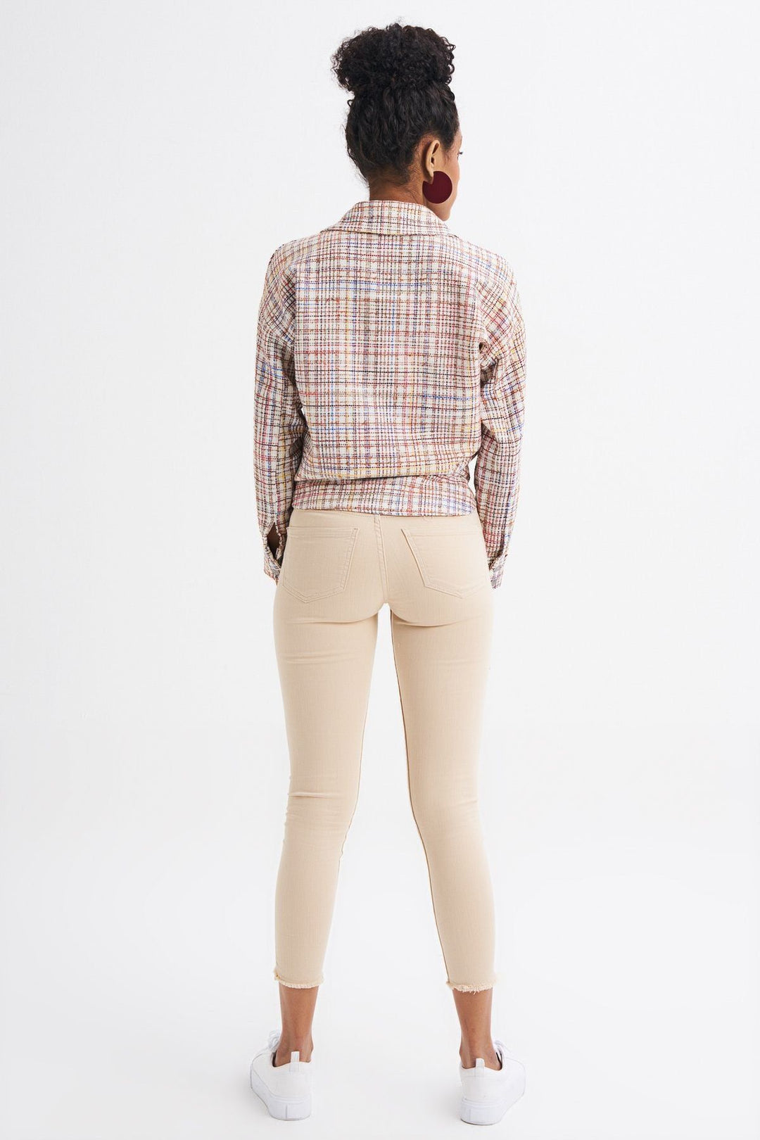Pocketed Skinny Pants Beige