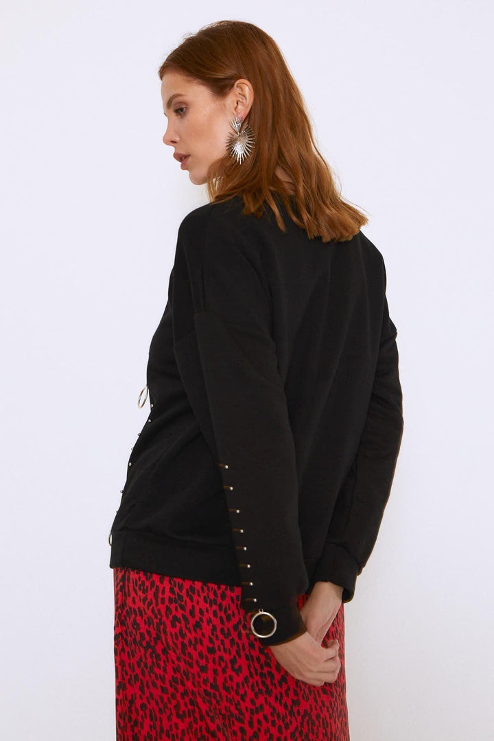 Troklu Sweatshirt Siyah