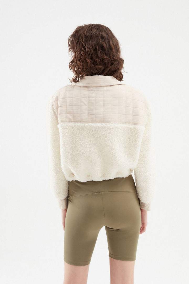 Plush Zipper Jacket Stone