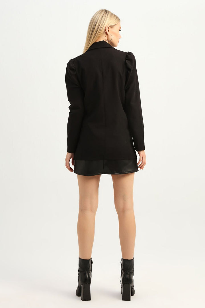 Balloon Sleeve Blazer Jacket Black
