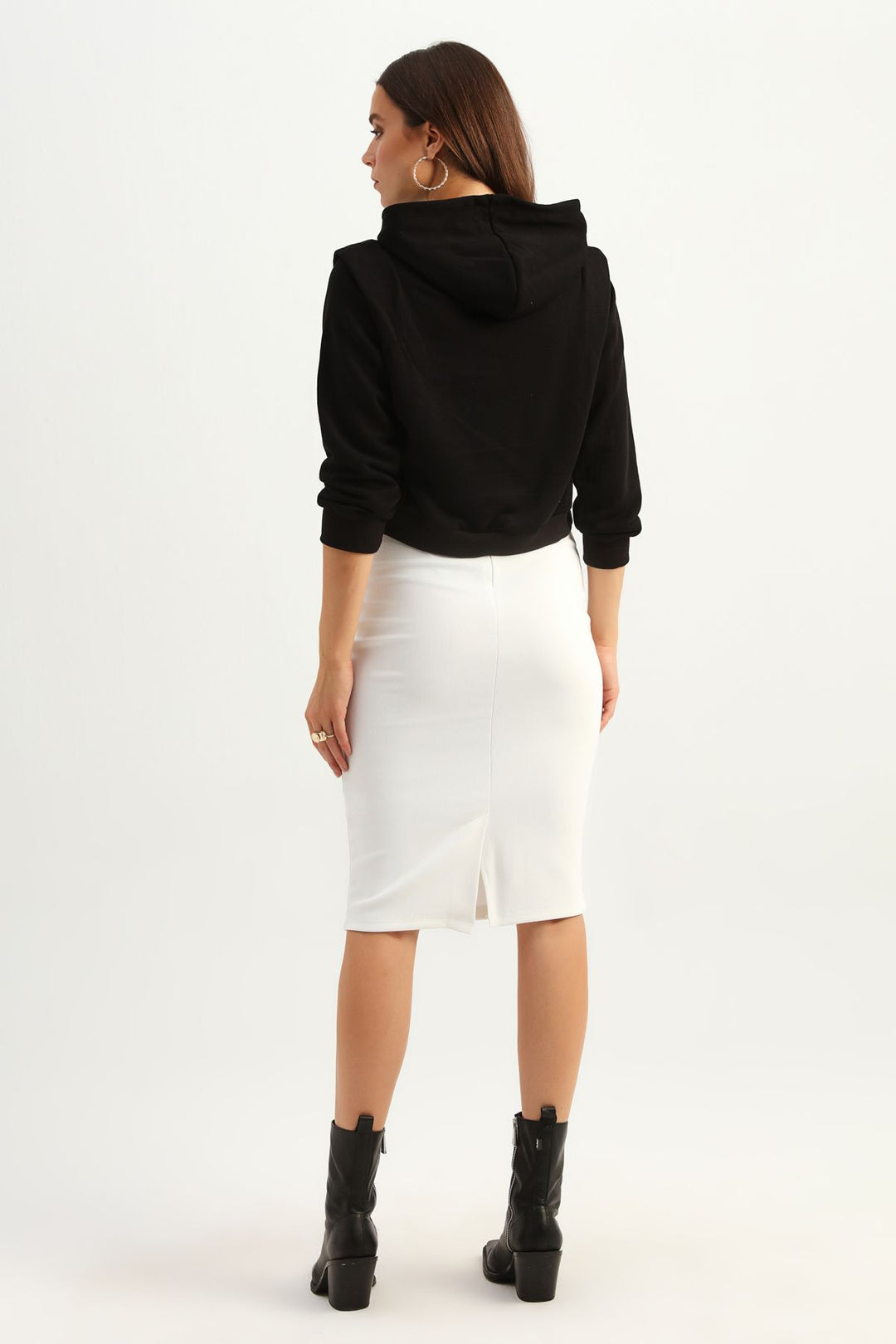 Hooded Kangaroo Pocket Sweatshirt Black