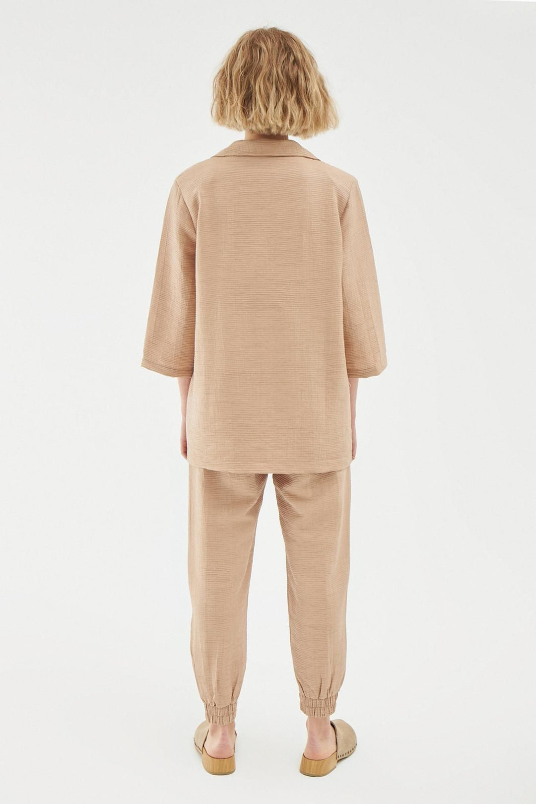 Wadding Shiny Jacket Shirt Beige