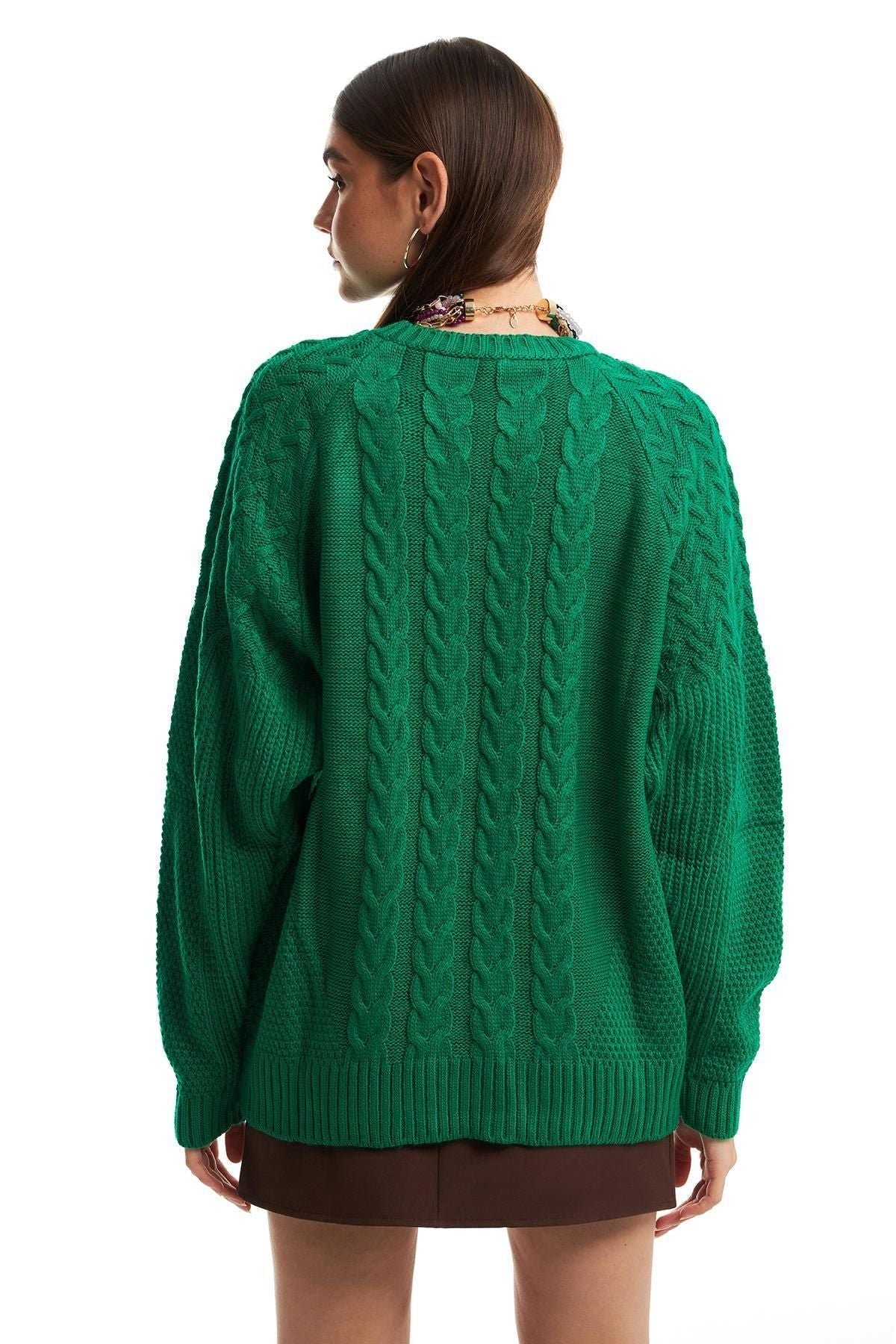 Knit Oversize Sweater Green