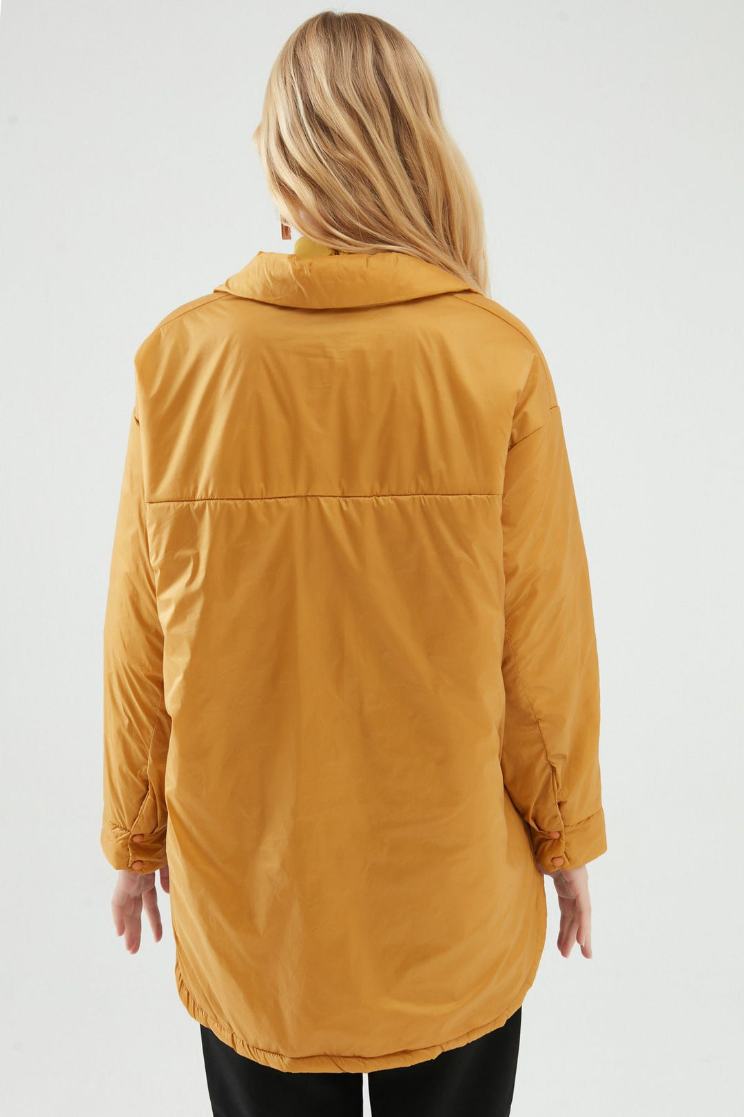 Oversize Uzun Ceket Hardal