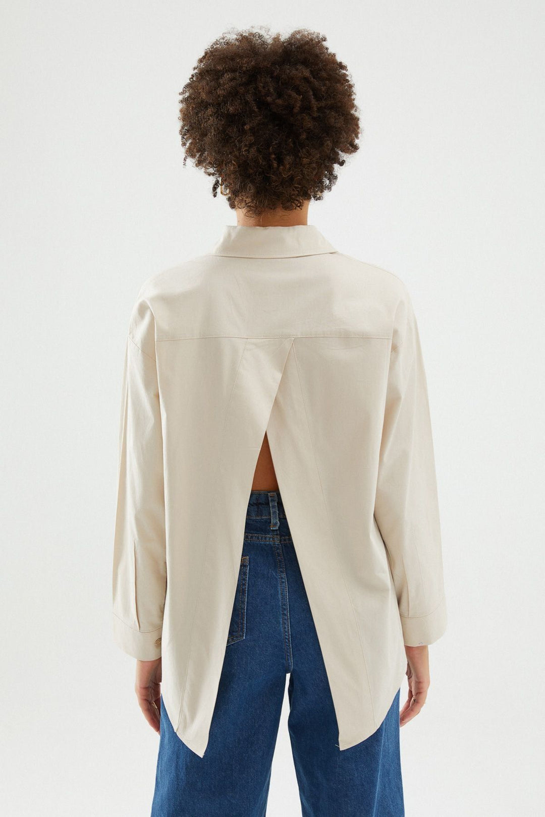 Low Back Oversize Shirt Stone