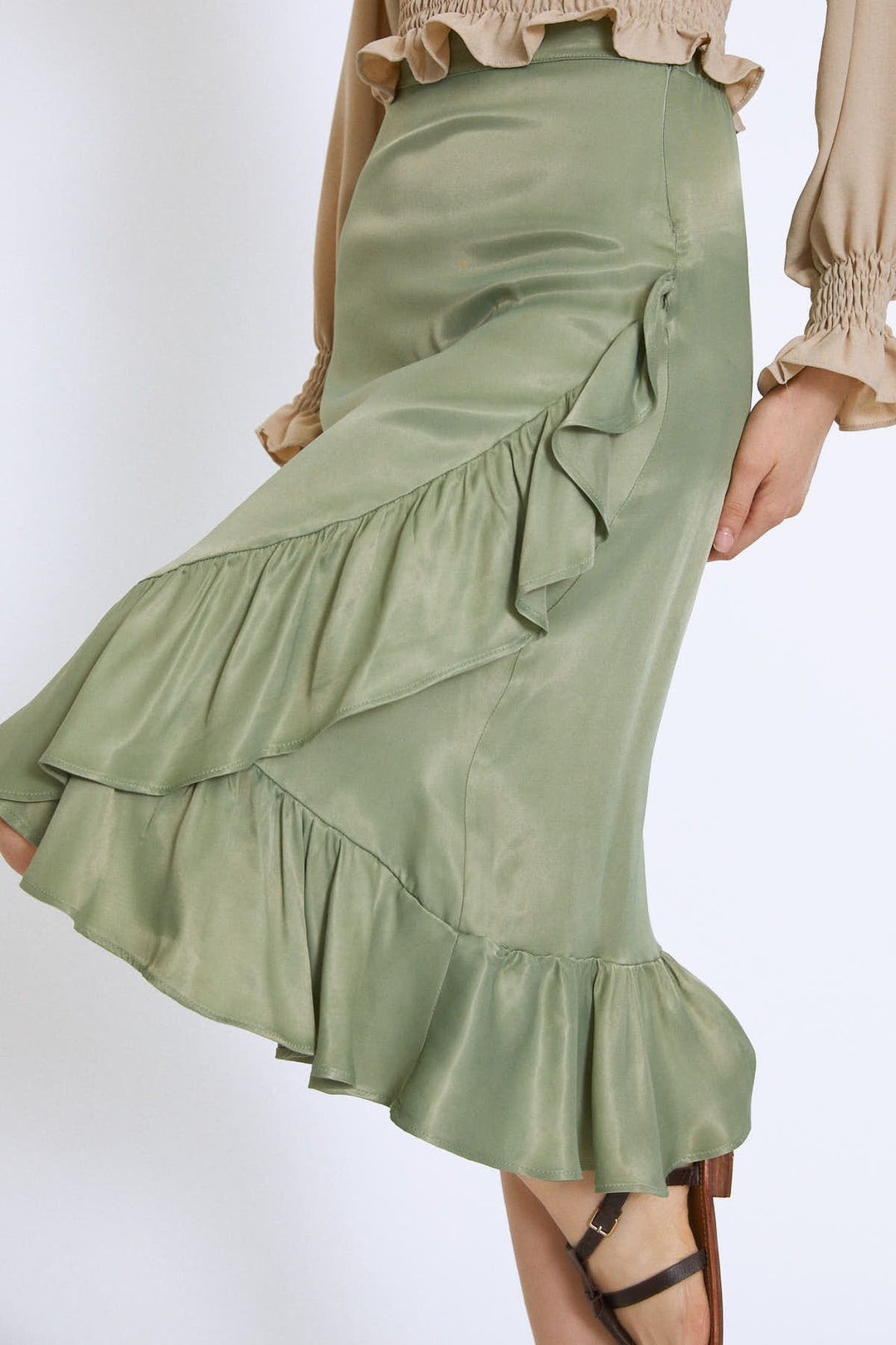 Frilly Midi Skirt Mint