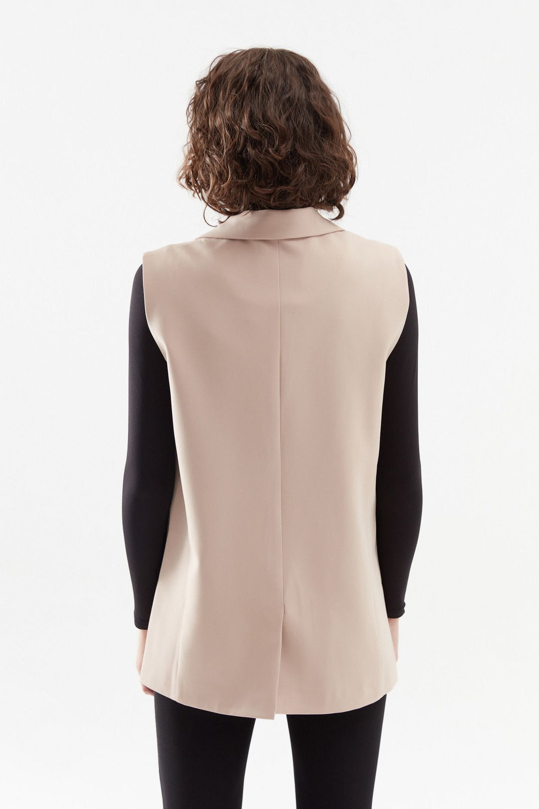 Kruvaze Yelek Ceket Bej