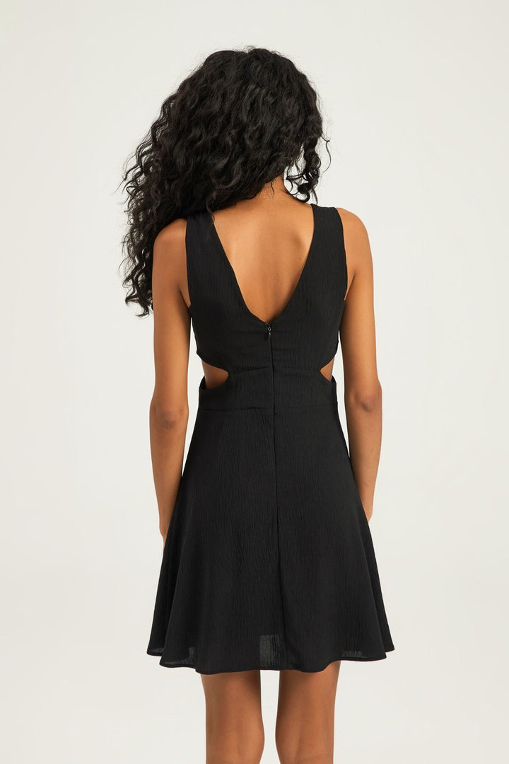 Cut Out Mini Dress Black