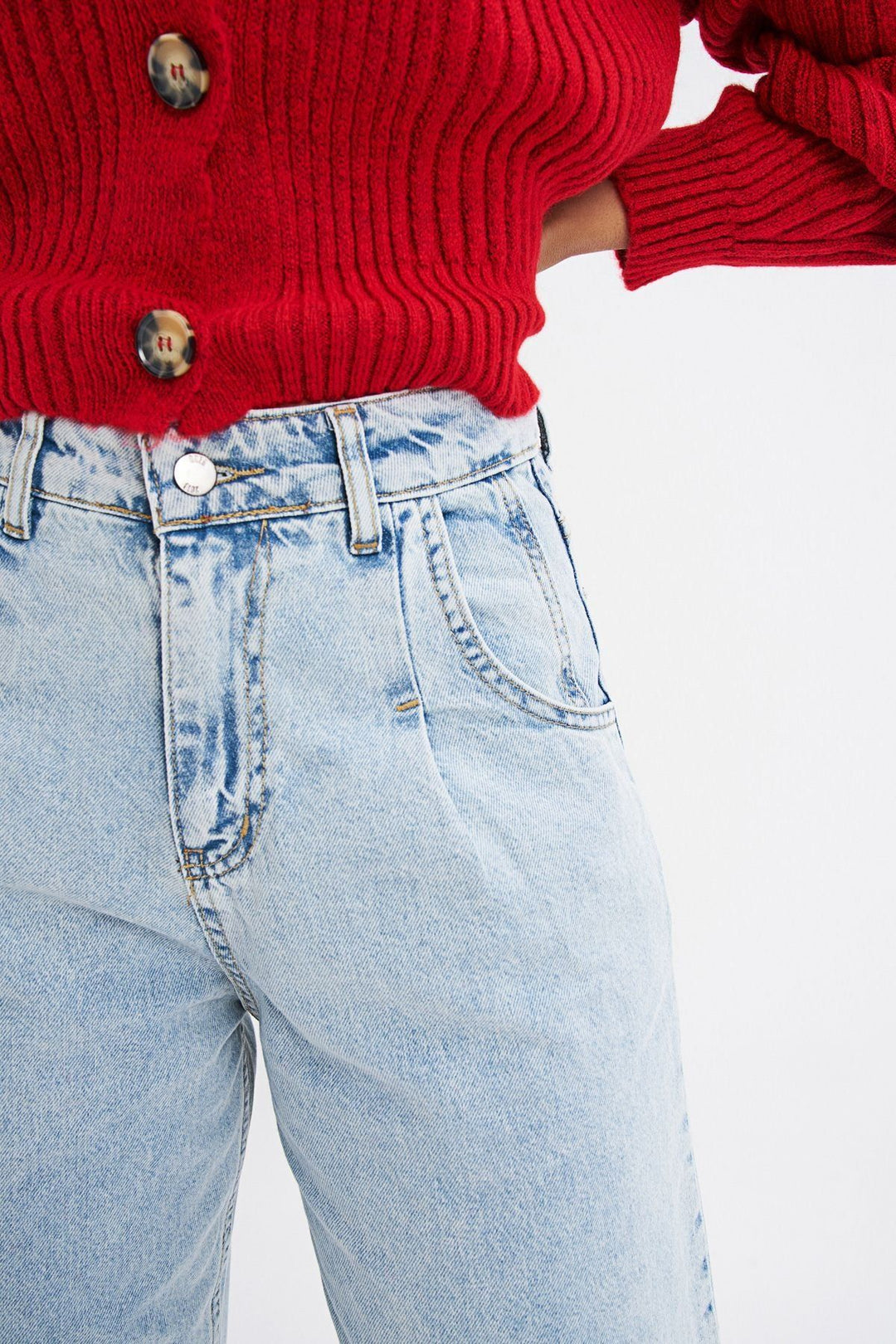 High Waist Slouchy Pants Ice Blue