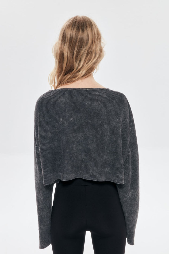 Yıkama Detay Oversize Triko Antrasit