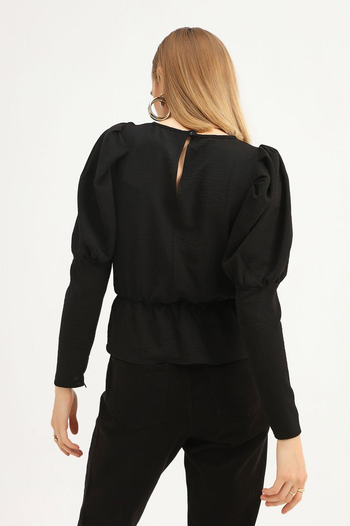 Balloon Sleeve Blouse Black