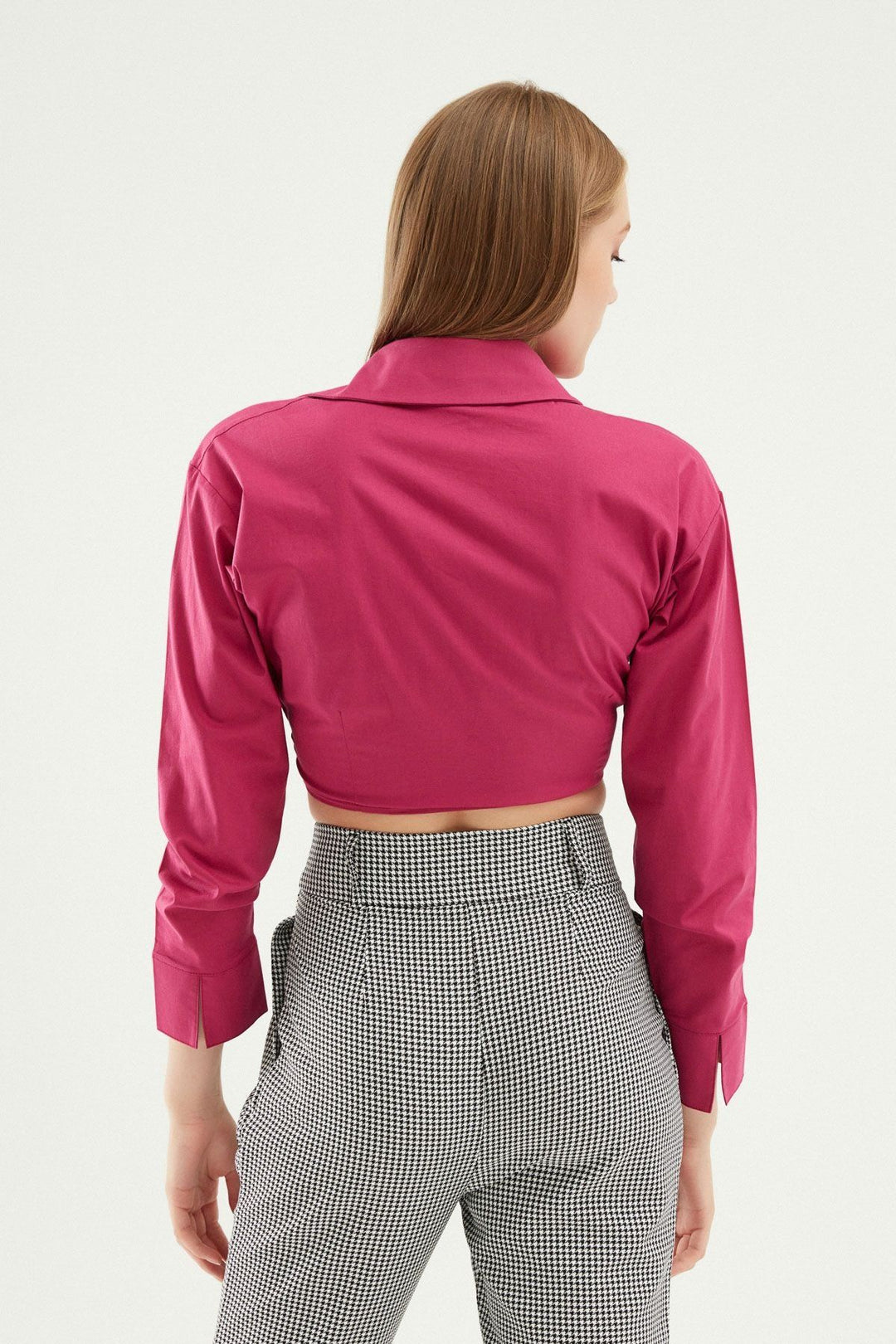 Tie Front Crop Shirt Orchid