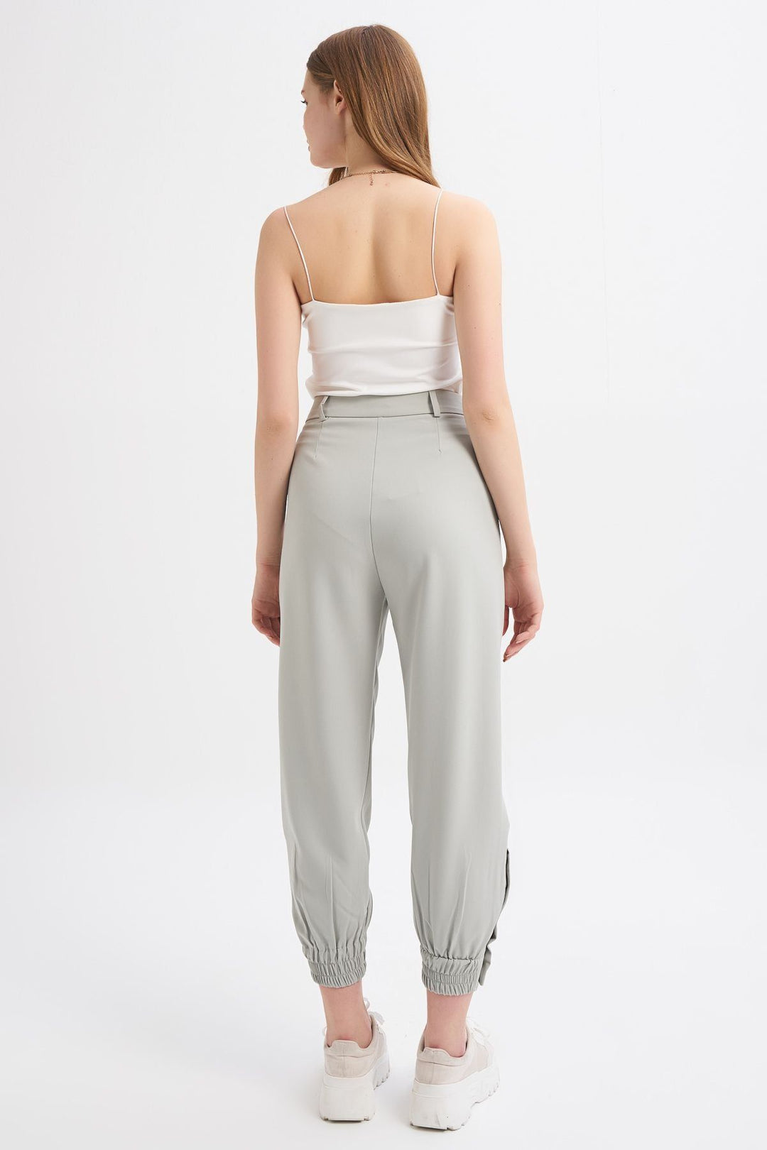 Paçası Çıtçıtlı Jogger Pantolon Mint