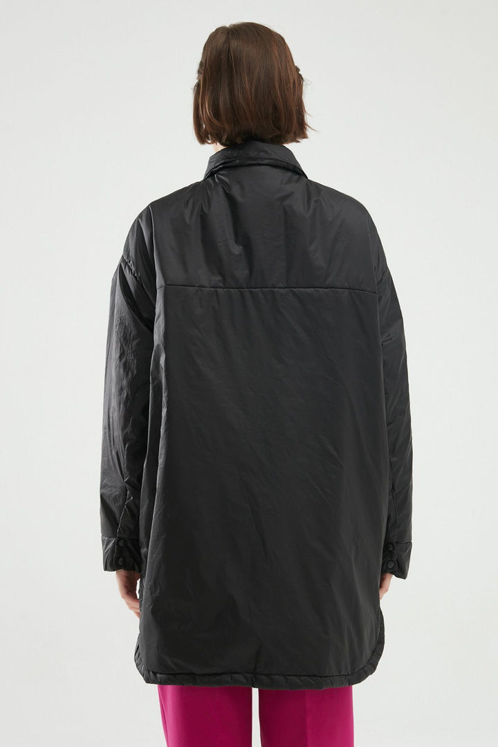 Oversize Uzun Ceket Siyah