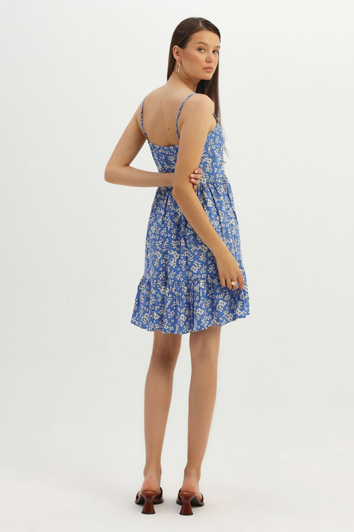 Floral Strap Dress Blue