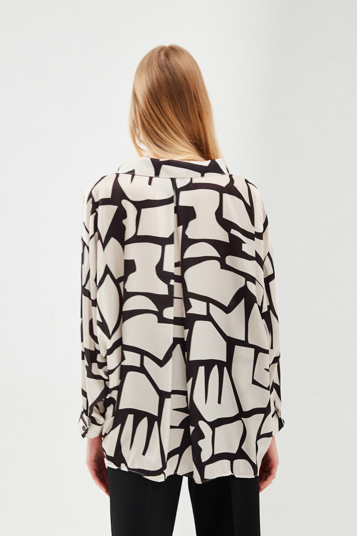 Striped Oversize Shirt Stone