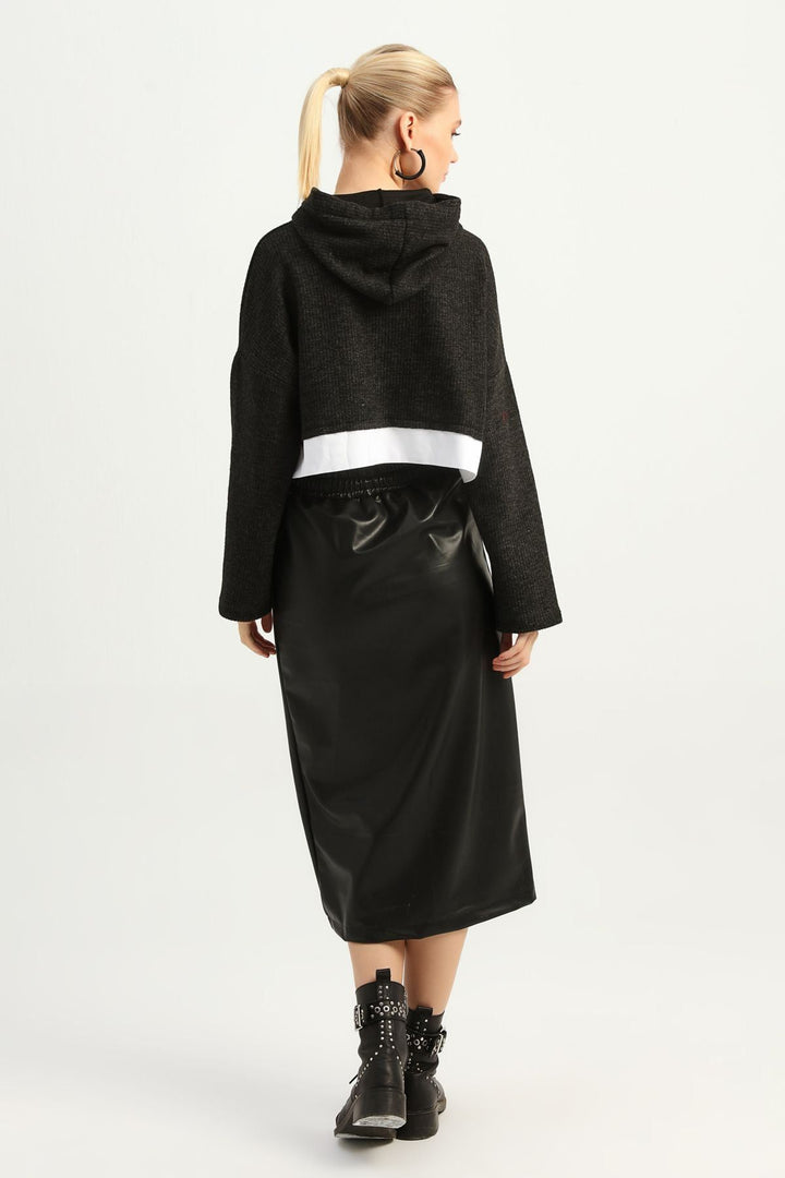 Kapüşonlu Sweatshirt Antrasit