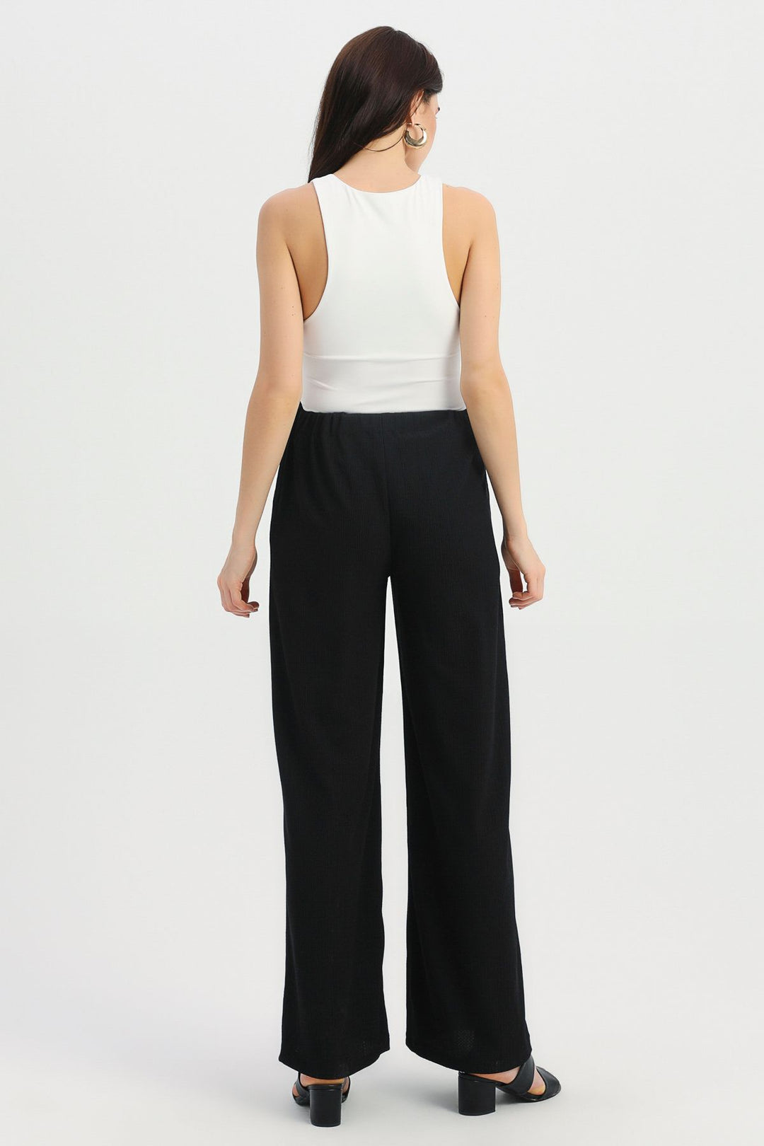 Cepli Bol Paça Pantolon Siyah