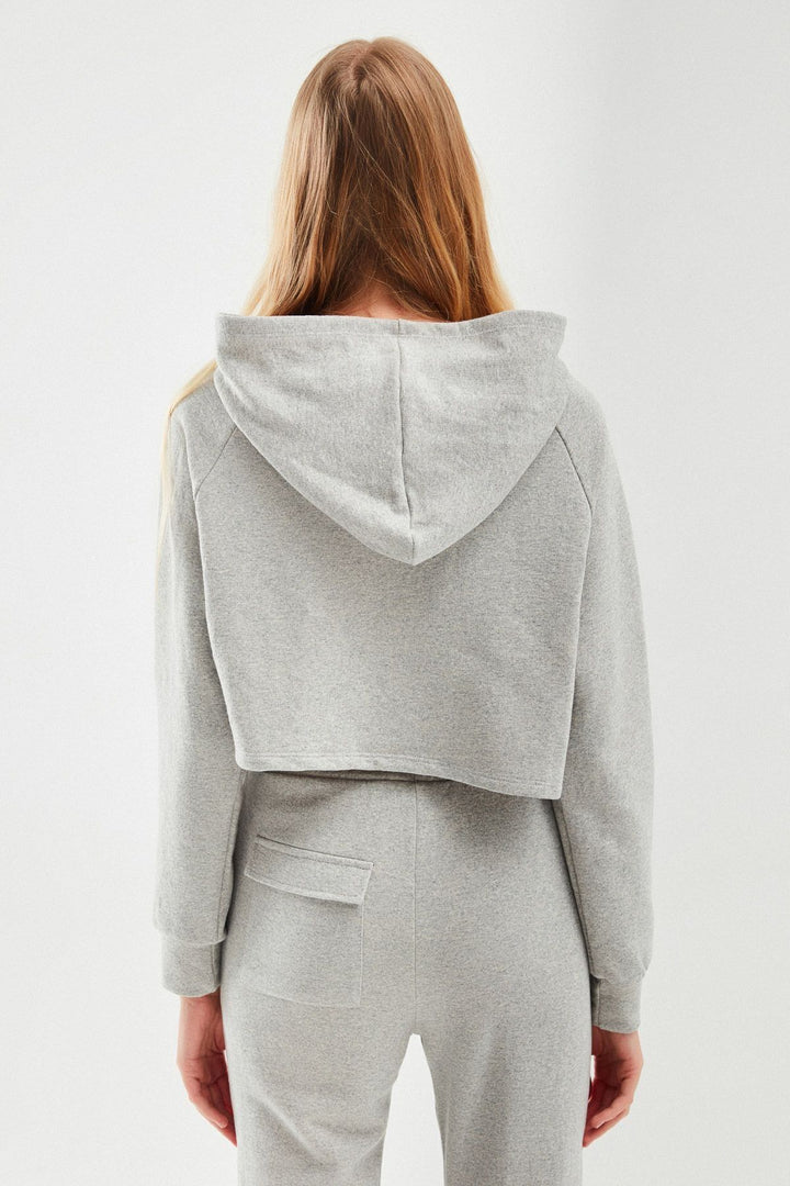 Fermuarlı Crop Sweatshirt Grimelanj