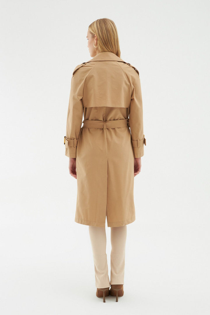 Belt Detailed Trench Coat Camel