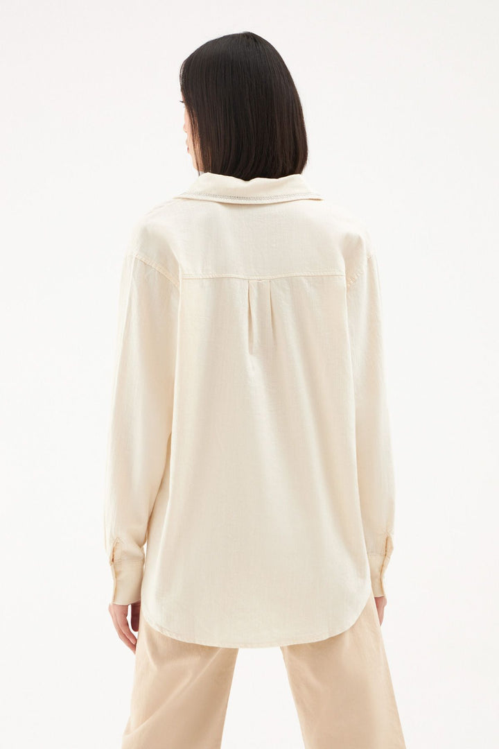 Taş Detaylı Gömlek Naturel