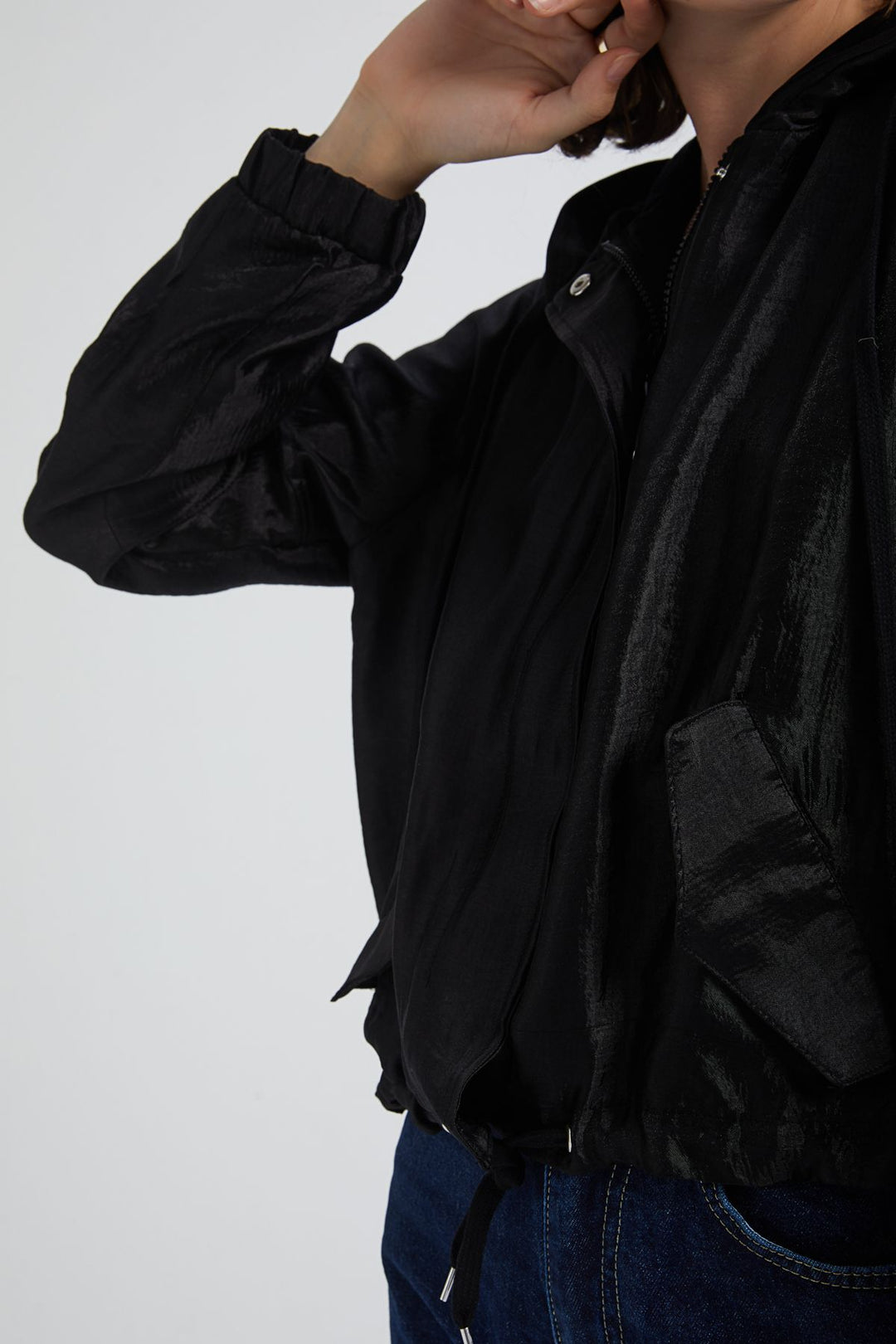 Kapüşonlu Ceket Siyah
