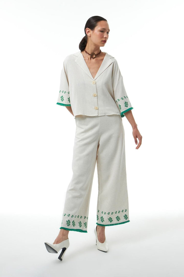 Linen Crop Shirt Natural